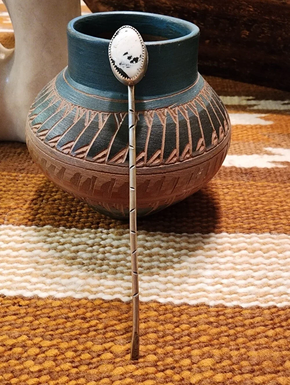 White Buffalo Artisan Made Hair Pins (2)